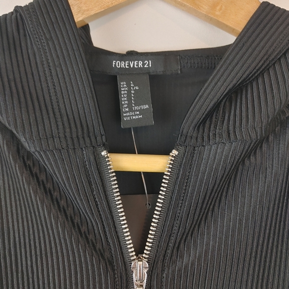 FOREVER 21 | NWT Black Ribbed Hooded Body Suite - Picture 9 of 10